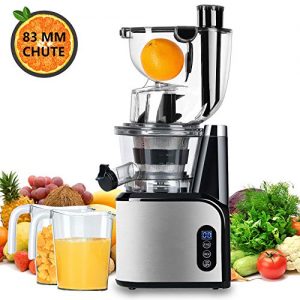 Aobosi Slow Masticating Juicer 83mm(3.15inch) Wide Chute Juice Extractor Cold Press Juicer Machine with Quiet Motor/Reverse Function/Juice Jug and Clean Brush for High Nutrient Fruit & Vegetable Juice