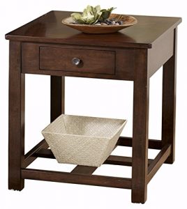 Signature Design by Ashley Marion Rectangular End Table Dark Brown