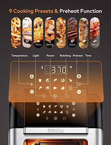 Innsky Air Fryer, 10.6-Quarts Air Oven, Rotisserie Oven Guarantee: 2 Years Guarantee