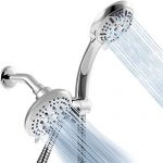 Apthrill 3-Way High Pressure Shower Head Combo – 9 Spray Settings Handheld Shower Head and 6 Spray Settings Rain Showerhead with 60 Inch Hose