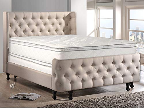 Zayton 12-Inch Medium Plush Double sided Pillowtop Innerspring Fully Assembled Mattress And 8-Inch Wood Box Spring/Foundation Set Queen