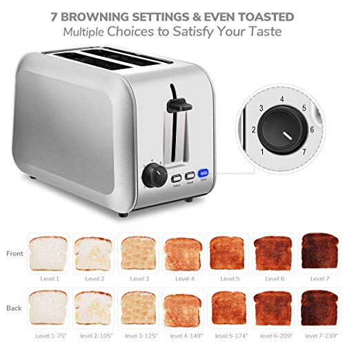 2 Slice Toaster, CUSIBOX Extra Wide Slots Stainless Steel Toaster Guarantee: 90 days restricted guarantee
