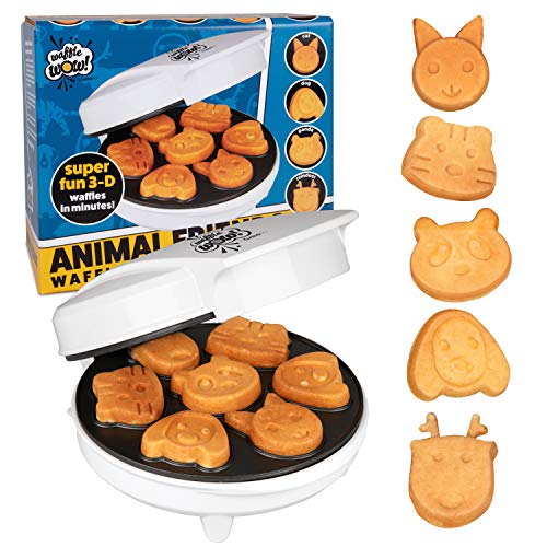 CucinaPro Animal Mini Waffle Maker- Makes 7 Fun, Different Shaped Pancakes - Electric Non-Stick Waffler, Fun for Father's Day Breakfast