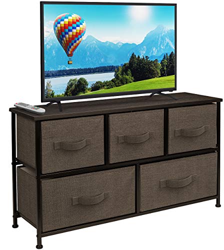 Sorbus Dresser with 5 Drawers - Furniture Storage Chest Sorbus Dresser with 5 Drawers - Furnishings Storage Chest Tower Unit for Bed room, Hallway, Closet, Workplace Group - Metal Body, Wooden High, Simple Pull Material Bins (Brown).