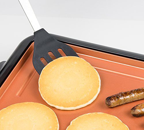Nostalgia New and Improved Non-Stick Copper Griddle Nostalgia GD20C New and Improved Non-Stick Copper Griddle with Warming Drawer, Pancakes, Sausage, Eggs, Bacon, Omelettes.