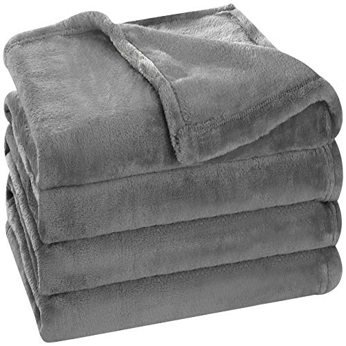 Utopia Bedding Fleece Blanket Queen Size Grey Luxury Bed Blanket Fuzzy Soft Blanket Microfiber