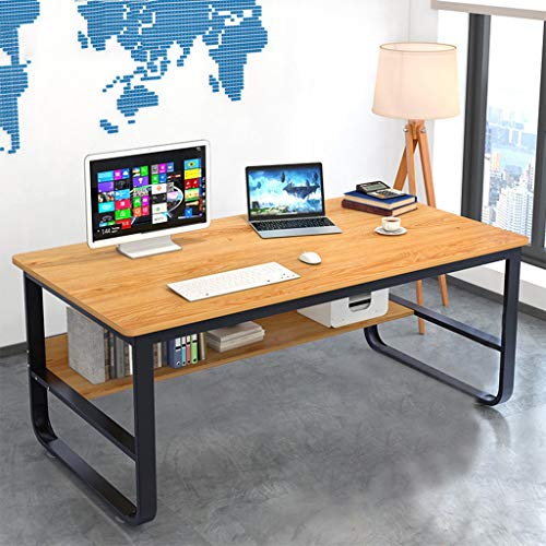 Computer Desk 47 Modern Sturdy Office Desk,Solid Wood Office Desk Study Writing Desk for Home Office,Light Walnut (47.2")