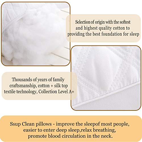 Ssup Clean (Set-2) Premium Soft Down Pillows for Sleeping Ssup Clear (Set-2) Premium Smooth Down Pillows for Sleeping - Luxurious Resort Consolation Pillows - Down Different Pillow for Aspect and Again Sleeper &amp; Hypoallergenic Mattress Pillows (King Pillows).