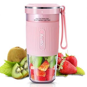 Portable Blender, Cordless Personal Blender Juicer, Mini Mixer, Smoothies Maker Fruit Blender Bottle Cup With USB Rechargeable, BPA Free, 10oz,for Home, Office, Sports, Travel, Outdoors, by Aeitto