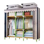 YOUUD 68 Inches Wardrobe Storage Closet Portable Closet Shelves, Closet Stroage Organizer with Polyester Oxford Fabric, Quick and Easy to Assemble, Extra Strong and Durable