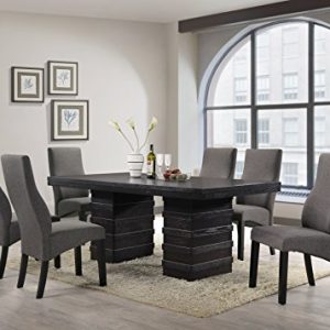 Kings Brand Furniture - Cappuccino Wood Wave Design Dining Room Kitchen, Table & 6 Chairs