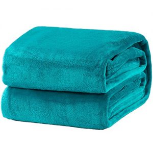 Bedsure Fleece Blanket Throw Size Teal Lightweight Super Soft Cozy Luxury Bed Blanket Microfiber