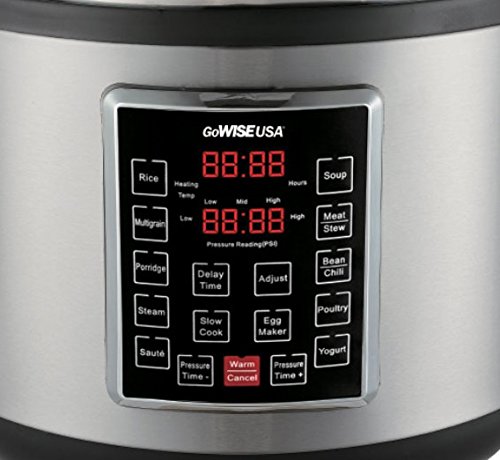 GoWISE USA 4th-Generation Electric Pressure Cooker with rice scooper GoWISE USA GW22637 4th-Technology Electrical Strain Cooker with rice scooper, and measuring cup, 14 QT.