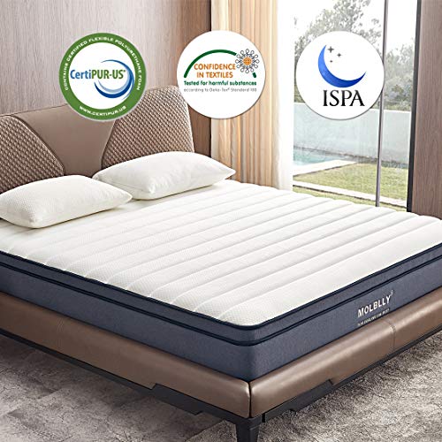 Full Mattress, Molblly 10 inch Individually Wrapped Innerspring Mattress Full Mattress, Molblly 10 inch Individually Wrapped Innerspring Mattress, Pocket Spring Hybrid Mattresses Sleep Supportive &amp; Stress Aid.