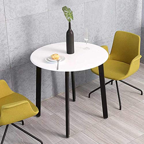HOMOOI Round Dining Table, White Kitchen Round Table for Small Spaces, Studio Apartment, RV