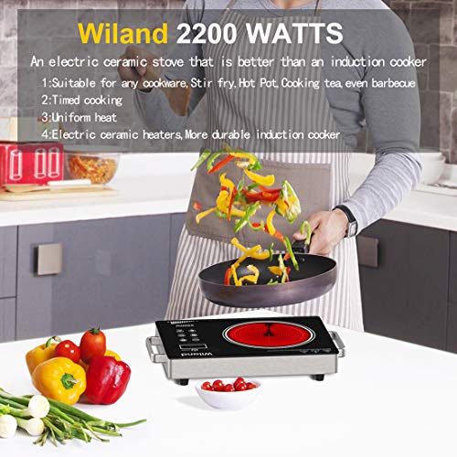 Portable Induction Cooktop induction stove Countertop Burner Transportable Induction Cooktop induction range Countertop Burner, 2200 W 120-Volts Induction Cooker with Timer Temperature Management, Good Contact Sensor Electrical Ceramic Cooker Glass Plate Cooktop for Stainless Metal All Cookware.