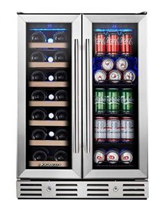 Kalamera 24'' Wine and Beverage Cooler Dual Zone Built-in and Freestanding with Stainless Steel Door