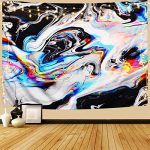OZMI Psychedelic Art Tapestry, Tapestry Wall Hanging, Colorful Gouache Natural Luxury Gouache Landscape Tapestry Trippy Tapestry for Bedroom, Living Room, Dorm, Home Decoration (51.2" x 59.1")