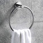 Hand Towel Ring Stainless Steel Wall Mounted Holder Bathroom & Kitchen Polished Chrome 6 inch Diameter