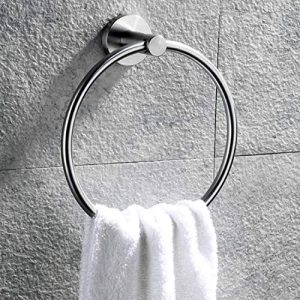 Hand Towel Ring Stainless Steel Wall Mounted Holder Bathroom & Kitchen Polished Chrome 6 inch Diameter