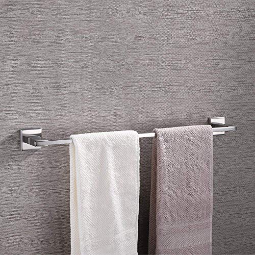 KES Bathroom Towel Bar Brushed SUS Stainless Steel Bath Wall KES Bathroom Towel Bar Brushed SUS 304 Stainless Steel Bath Wall Shelf Rack Hanging Towel Hanger 23-Inch Contemporary Style, A2400S60-2.