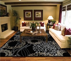 Luxury Modern Rugs for Living Dining Room Black Cream Beige Rug 5x7 Contemporary Eetrance Rug Indoor Area Rugs 5x8 Bedroom Rugs