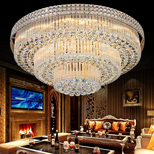 Luxury Crystal Ceiling Light Pendant Lamp Fixture Lighting Décor Luxurious Crystal Ceiling Mild Pendant Lamp Fixture Lighting Décor Flush Mount Ceiling Lamp Crystal Chandelier for Bed room Dwelling Room (31.5 Inches).