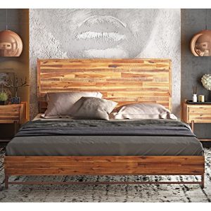 Tov Furniture Bushwick Collection Acacia Wood Bed, Queen