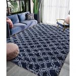 Homore Luxury Velvet Fluffy Bedroom Rug Shag Plush Carpet 5x8 Feet, Super Soft Moroccan Area Rugs for Kid Girls Living Room Floor, Blue