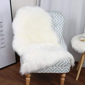 junovo Super Soft Luxury Fluffy Shaggy Faux Fur Area Rug for Living Room Bedroom Reading Room Study Nursery Couch Sofa Armchair Decor, 2ft x 3ft White
