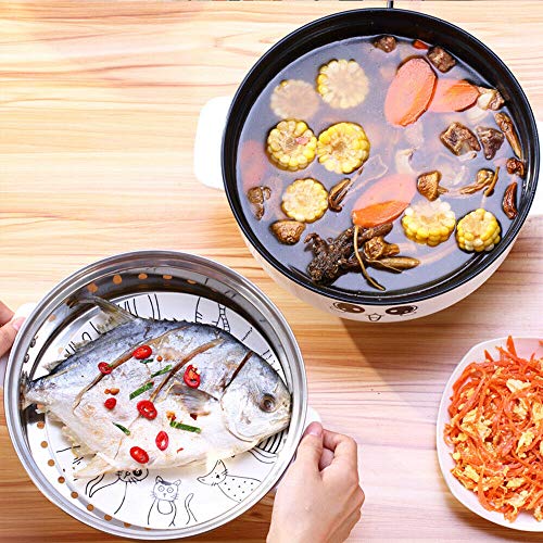 ELEOPTION 4-IN-1 Multifunction, Electric Cooker ELEOPTION 4-IN-1 Multifunction Electrical Cooker Skillet Grill Pot Wok Electrical Scorching Pot for Noodles Prepare dinner Rice Fried Stew Soup Steamed Fish Boiled Egg Small Non-stick (2.3L, with Lid and Steamer).