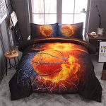 A Nice Night Basketball Print Comforter Quilt Set Bedding Sets (Basketball, Full)