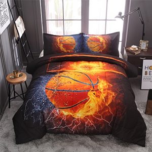 A Nice Night Basketball Print Comforter Quilt Set Bedding Sets (Basketball, Full)