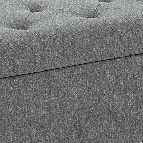 BELLEZE 48" Rectangular Gray Storage Fabric Ottoman Bench Tufted Footrest Package deal Dimensions: 17.zero x 48.zero x 16.5 inches