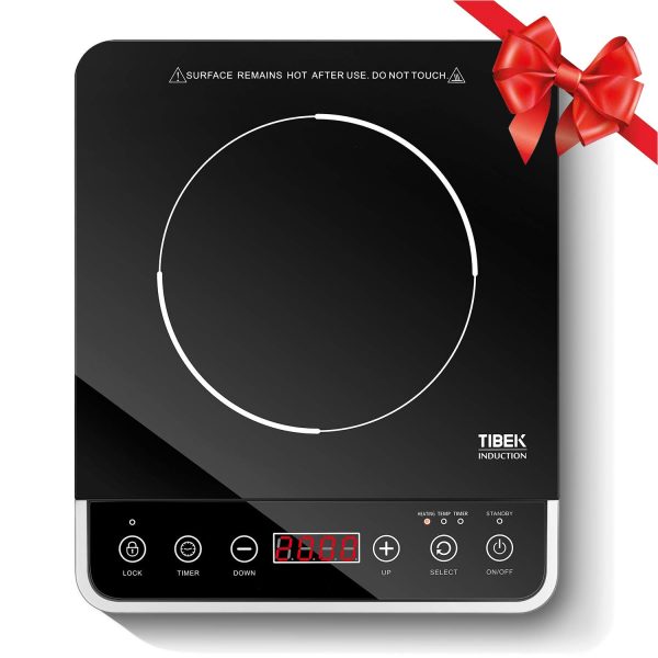 Portable Induction Cooktop, 1800W Countertop Burner Induction Hot Plate with LCD Sensor Touch, 15 Temperature Power, 180 Minutes Timer, 3 Safety Lock, Wear Resistance (Security,ETL Approved)