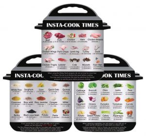 3 in 1 Electric Pressure Cooker Cook Times Quick Reference Guide Compatible with Instant Pot ， Instant pot Accessories Magnetic Cheat Sheet Magnet Set