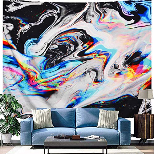 Colorful Gouache Natural Luxury Gouache Landscape Tapestry OZMI Psychedelic Art Tapestry, Tapestry Wall Hanging, Colorful Gouache Natural Luxury Gouache Landscape Tapestry Trippy Tapestry for Bedroom, Living Room, Dorm, Home Decoration (51.2" x 59.1")