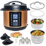 Yedi 9-in-1 Total Package Instant Programmable Pressure Cooker, 6 Quart, Deluxe Accessory kit, Recipes, Pressure Cook, Slow Cook, Rice Cooker, Yogurt Maker, Egg Cook, Sauté, Steamer, Copper