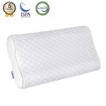 Lunvon Pillows for Sleeping Luxury Queen Memory Foam Cooling Bed Pillows Height Adjustable Cervical Pillows with Pain Relief Design Breathable Hypoallergenic Cotton Cover Protector CertiPUR-US, White
