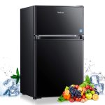 TACKLIFE Compact Refrigerator 3.1 Cu.Ft, 2 Door Mini Fridge with Freezer, Perfect for Office, Dorm, Apartment, RV with Adjustable Temperature, Energy Star Rated, Black-HPBFR310