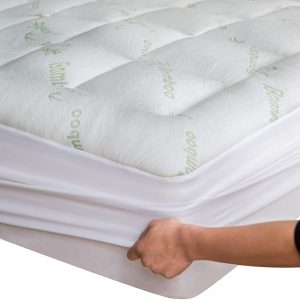 Niagara Sleep Solution Bamboo Mattress Topper Twin Cooling Breathable Extra Plush Thick Fitted 20 Inches Pillow Top Mattress Pad Rayon Cooling Ultra Soft (Bamboo, Twin 39x75 Inches)