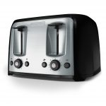 BLACK+DECKER 4-Slice Toaster, Classic Oval, Black with Stainless Steel Accents, TR1478BD