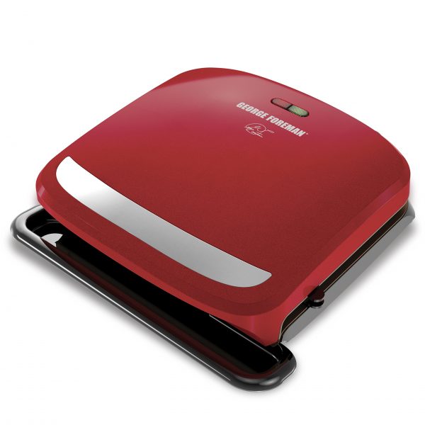 George Foreman 4-Serving Removable Plate Grill and Panini Press, Red, GRP360R