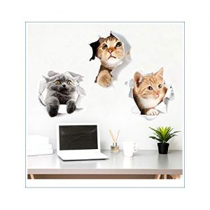 Whimsical Whiskers: 11PCS New 3D Removable Cartoon Animal Cats Large ...