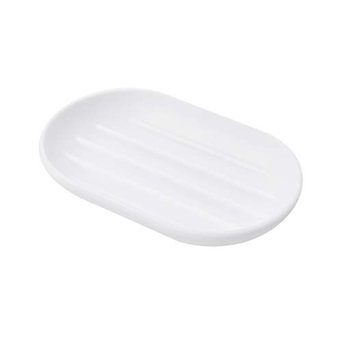 Umbra 023272-660 Touch Dish for Bathroom-Contemporary, Practical Molded Oval Soap Bar Holder for Bath Sink-Nicely Fits Into Amenity Tray-Easy to Clean, Highly Durable, 13 x 9 x 2 cm, White