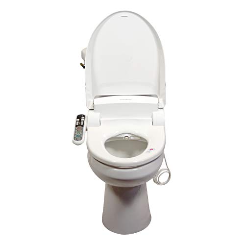 SmartBidet Electric Bidet Seat for Round Toilets SmartBidet SB-2000 Electrical Bidet Seat for Spherical Bogs - Digital Heated Bathroom Seat with Heat Air Dryer and Temperature Managed Wash Features (White).