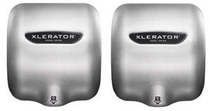 Excel Dryer XLERATOR XL-SB 1.1N High Speed Commercial Hand Dryer, Brushed Stainless Cover, Automatic Sensor, Surface Mounted, Noise Reduction Nozzle, LEED Credits 12.2 Amps 110/120V (2 Pack)