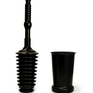 Master Plunger MP500-3TB Heavy Duty Bathroom Toilet Plunger Kit with Tall Bucket. Equipped with Air Release Valve, Black