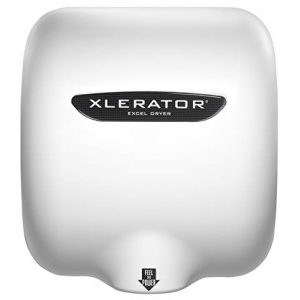 Excel Dryer XLERATOR XL-BW 1.1N High Speed Commercial Hand Dryer, White Thermoset Cover, Automatic Sensor, Surface Mount, Noise Reduction Nozzle, LEED Credits 110/120V