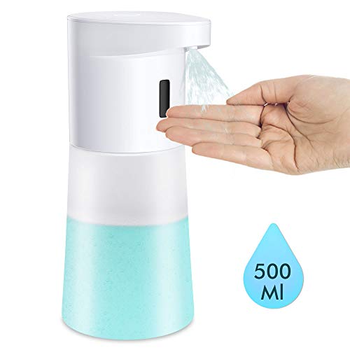 DGVDO Automatic Soap Dispenser Touchless Alcohol Dispenser 500ml Infrared Induction Liquid Sprayer Bottles Auto Hand Sanitizer Dispenser for Bathroom Kitchen Home Hotel School Restaurant （White）